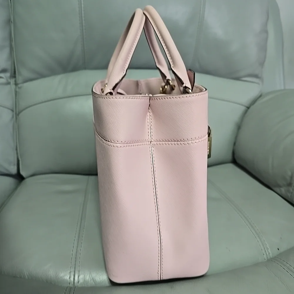 Michael Kors Hailee Medium Saffiano Leather Satchel Crossbody Bag‎ Blossom Pink - Picture 5 of 11